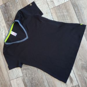 Zumba Wear Like New Black V-Neck Tee Size M